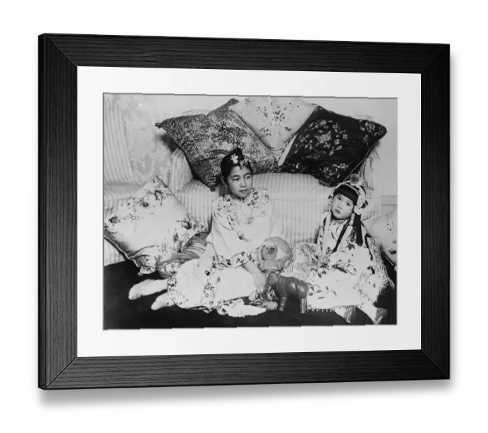 Framed Print : Julia ( left ) and Betty, daughters of the Chinese Ambassador to America, Saoke Alfred Sze