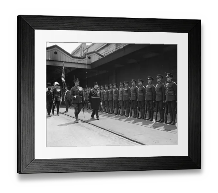 Framed Print : Arrival of the King of Egypt at Dover. King Faud inspecting Guard of Honour. 4 Framed Print : Arrival of the King of Egypt at Dover. King Faud inspecting Guard of Honour. 4