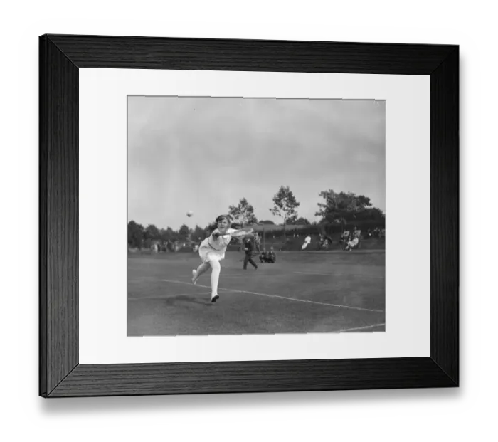 Framed Print : Lawn Tennis championship at Roehampton Miss Betty Nuttall in play 16 June 1924 Framed Print : Lawn Tennis championship at Roehampton Miss Betty Nuttall in play 16 June 1924