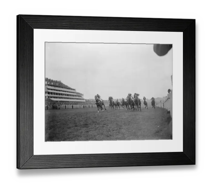 Framed Print : Epsom races. Little Mischief and Munia ( ridden by A Whalley and T Weston Framed Print : Epsom races. Little Mischief and Munia ( ridden by A Whalley and T Weston