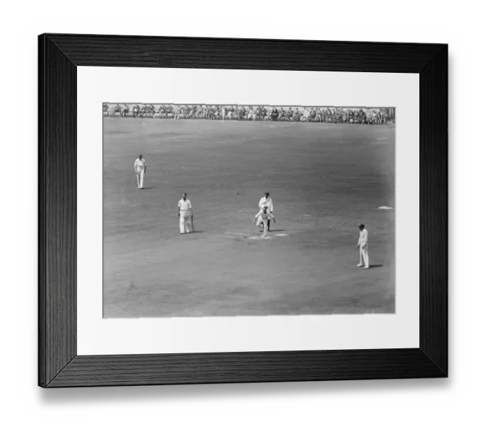 Framed Print : Cricket at the Oval. Freeman, the Kent slow bowler, at work against the Surrey batsman