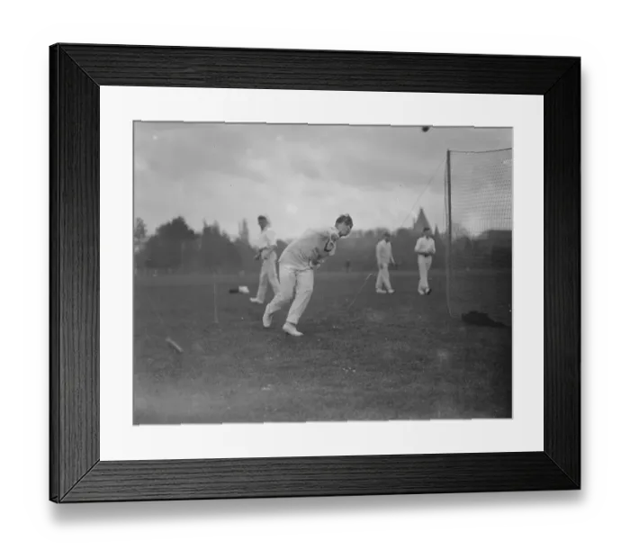 Framed Print : Oxford University Cricket Club Practice T Raikes. 30 April 1923 Framed Print : Oxford University Cricket Club Practice T Raikes. 30 April 1923