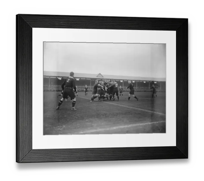 Framed Print : New Zealand versus Wales at Swansea A stern tussle for the ball 29 November 1924 Framed Print : New Zealand versus Wales at Swansea A stern tussle for the ball 29 November 1924