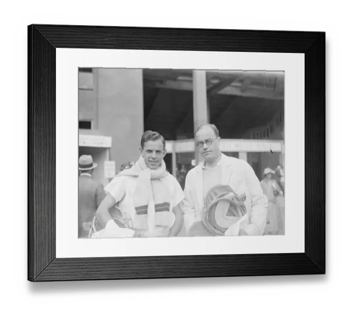Framed Print : Champion tennis players. Watson Washburne, USA, ( right ) and Louis Raymond, South Africa Framed Print : Champion tennis players. Watson Washburne, USA, ( right ) and Louis Raymond, South Africa