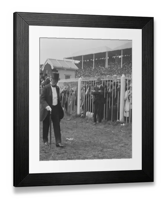 Framed Print : The Derby Mr P P Gilpin trainer of Allan Breck wearing a disappointed look 1 June 1921 Framed Print : The Derby Mr P P Gilpin trainer of Allan Breck wearing a disappointed look 1 June 1921