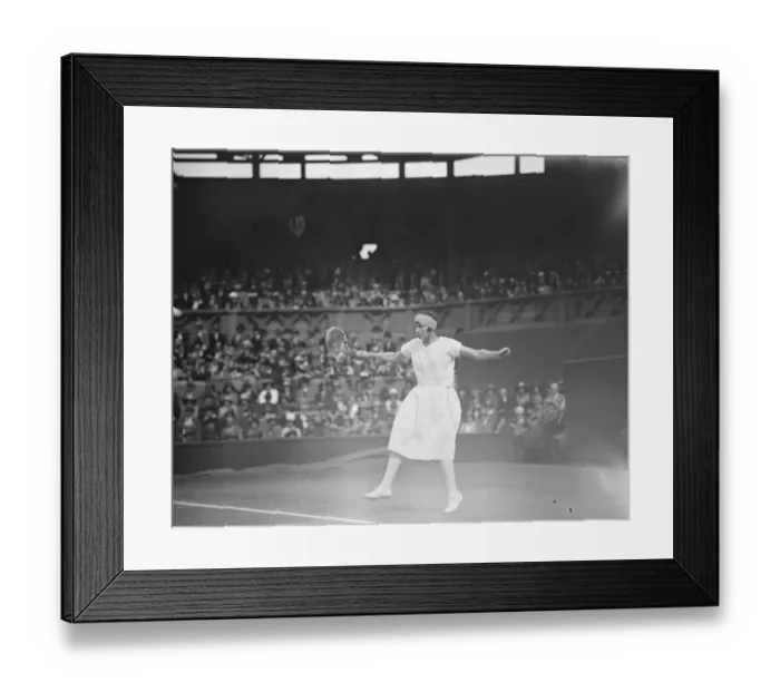 Framed Print : Lawn Tennis Final at Wimbeldon Miss K McKane in play against Miss Helen Wills in Framed Print : Lawn Tennis Final at Wimbeldon Miss K McKane in play against Miss Helen Wills in
