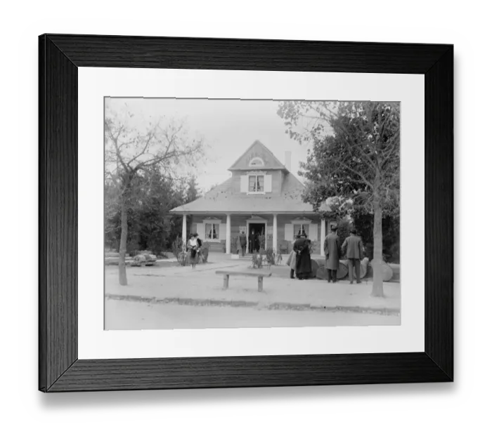 Framed Print : Lemberg Fair Germany How Poland solves her housing problem. A twpo storey wooden Framed Print : Lemberg Fair Germany How Poland solves her housing problem. A twpo storey wooden