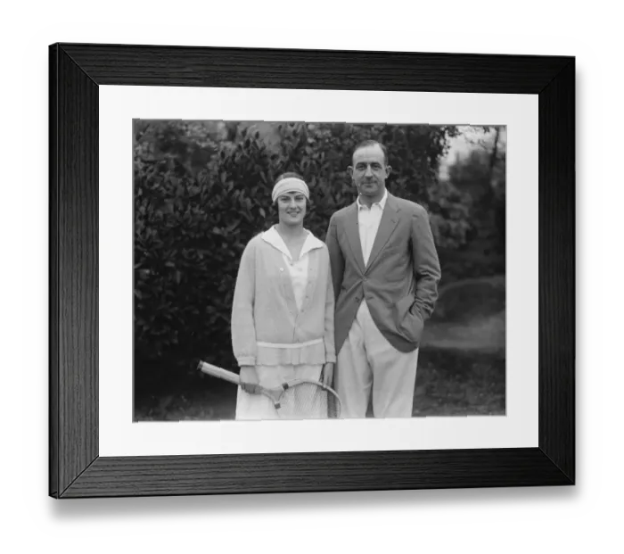 Framed Print : Mr Randolph Lycett and Miss Joan Austin, the famous lawn tennis players, who are Framed Print : Mr Randolph Lycett and Miss Joan Austin, the famous lawn tennis players, who are