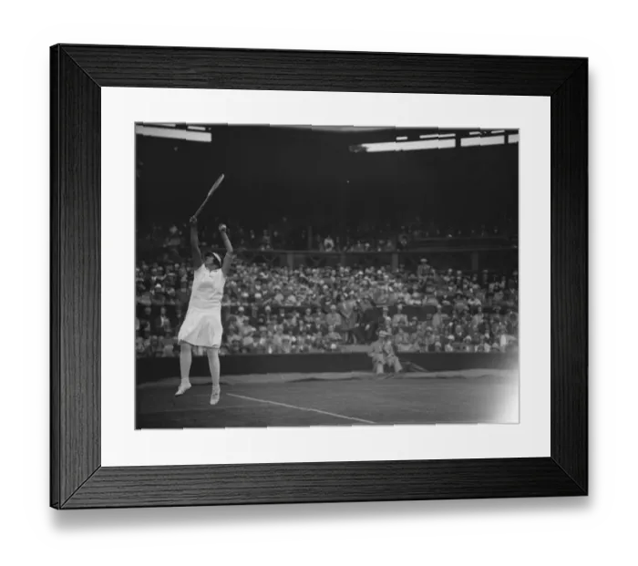 Framed Print : Lawn tennis at Wimbledon. Miss Eileen Bennett in play. 25 June 1927 Framed Print : Lawn tennis at Wimbledon. Miss Eileen Bennett in play. 25 June 1927
