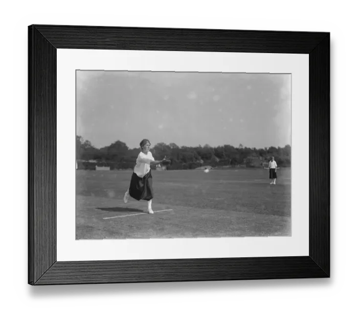Framed Print : Kent versus Sussex, ladies stoolball match at Horsham cricket grounds Framed Print : Kent versus Sussex, ladies stoolball match at Horsham cricket grounds