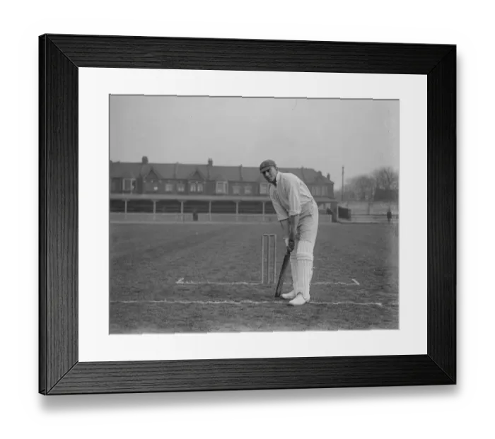 Framed Print : Charles Albert George Jack Russell of Essex County Cricket club at the wicket 1924 Framed Print : Charles Albert George Jack Russell of Essex County Cricket club at the wicket 1924