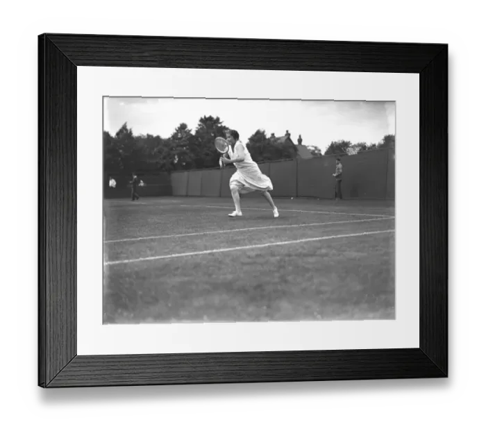 Framed Print : At the Beckenham Tennis Tournament, Miss Ryan on court. 12 June 1928 Framed Print : At the Beckenham Tennis Tournament, Miss Ryan on court. 12 June 1928