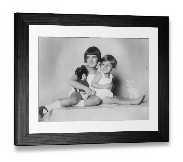 Framed Print : Fortunate foundling. Giovanna and Alberto Brugni, who have recently been adopted Framed Print : Fortunate foundling. Giovanna and Alberto Brugni, who have recently been adopted
