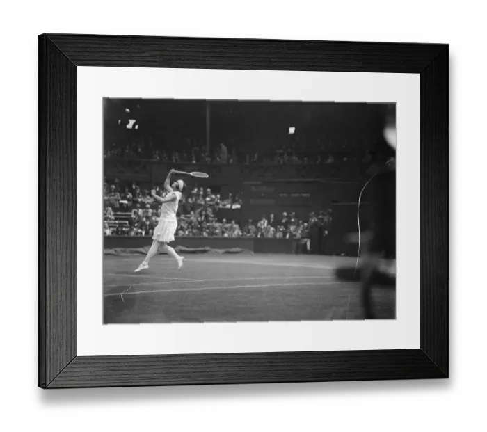Framed Print : Wimbledon lawn tennis championships. Miss Joan Ridley in play against Miss H Jacobs Framed Print : Wimbledon lawn tennis championships. Miss Joan Ridley in play against Miss H Jacobs