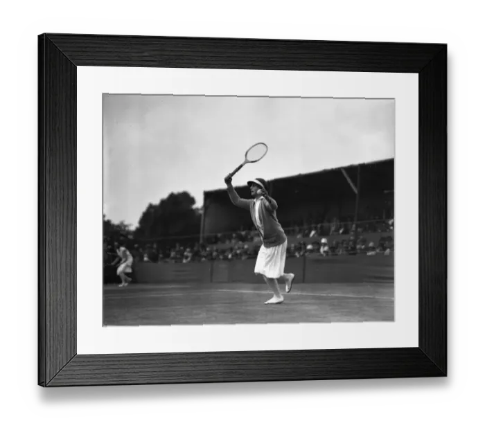 Framed Print : Miss Helen Wills playing at the Beckenham Tennis Tournament. 1927