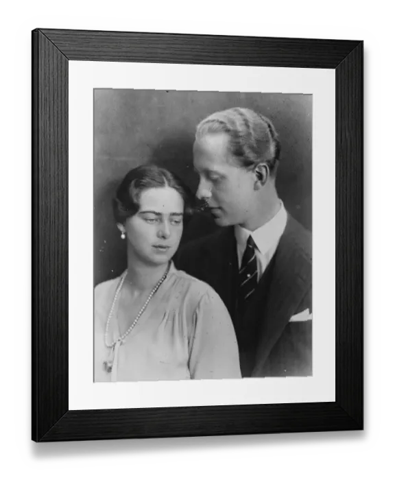 Framed Print : Princess Ileana and her fiancee. The first studio photograph of Princess Ileana of Romania Framed Print : Princess Ileana and her fiancee. The first studio photograph of Princess Ileana of Romania