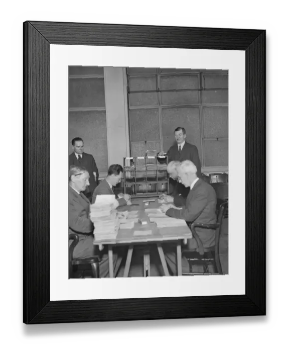 Framed Print : Selection of Miners Secretary Counting the votes in the election of the new General Framed Print : Selection of Miners Secretary Counting the votes in the election of the new General