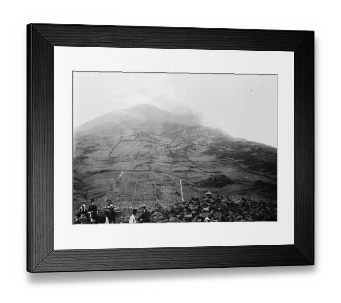 Framed Print : A view of Stromboli in eruption. 1924