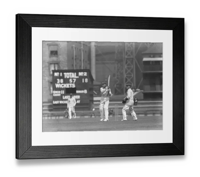 Framed Print : Surrey versus Gloucester at the Oval. Shepherd making an off drive. 11 May 1927 Framed Print : Surrey versus Gloucester at the Oval. Shepherd making an off drive. 11 May 1927