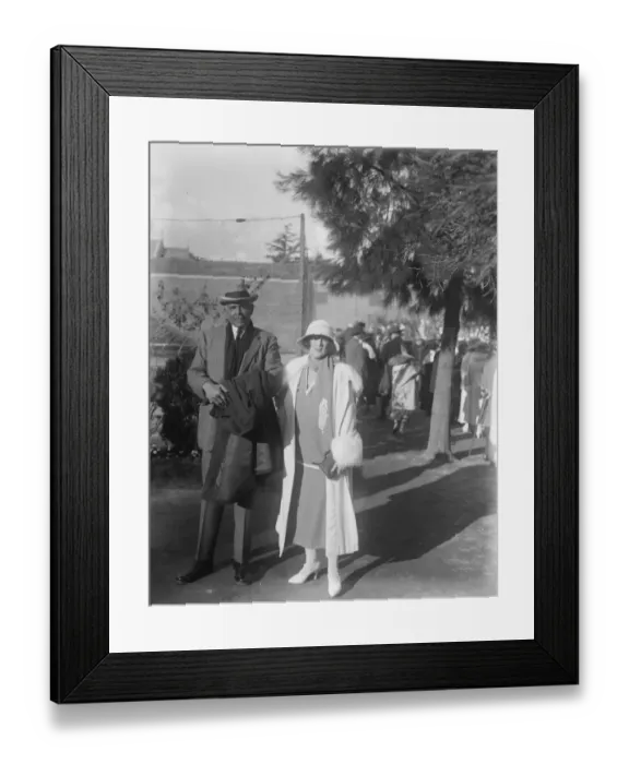 Framed Print : Society on the Riviera The Maharajah of Pudukota and Mrs Thorpe at Cannes 14 February Framed Print : Society on the Riviera The Maharajah of Pudukota and Mrs Thorpe at Cannes 14 February