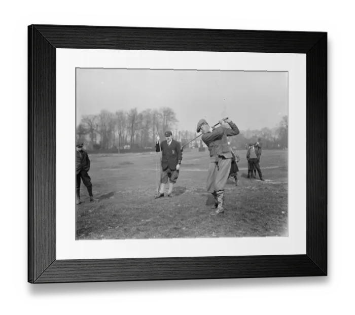 Framed Print : Golf : Ball versus arrow between Cambridge University and Royston Club at Royston Framed Print : Golf : Ball versus arrow between Cambridge University and Royston Club at Royston