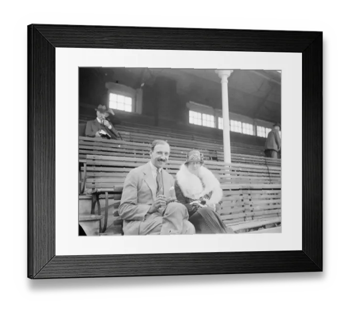 Framed Print : Mr P G H Fender, the Surrey captain, and Miss Ruth Clapham photographed at the Oval on Wednesday Framed Print : Mr P G H Fender, the Surrey captain, and Miss Ruth Clapham photographed at the Oval on Wednesday