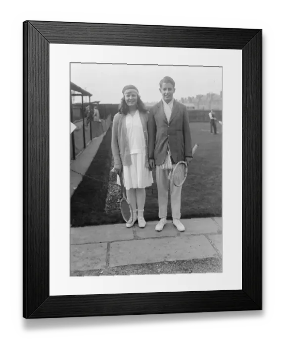 Framed Print : Magdalen Park lawn tennis tournament at Wandsworth. Miss Betty Nuttall and H W Austin
