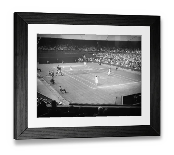 Framed Print : Lawn tennis championships at Wimbledon. A general view during the game between Miss E Ryan Framed Print : Lawn tennis championships at Wimbledon. A general view during the game between Miss E Ryan