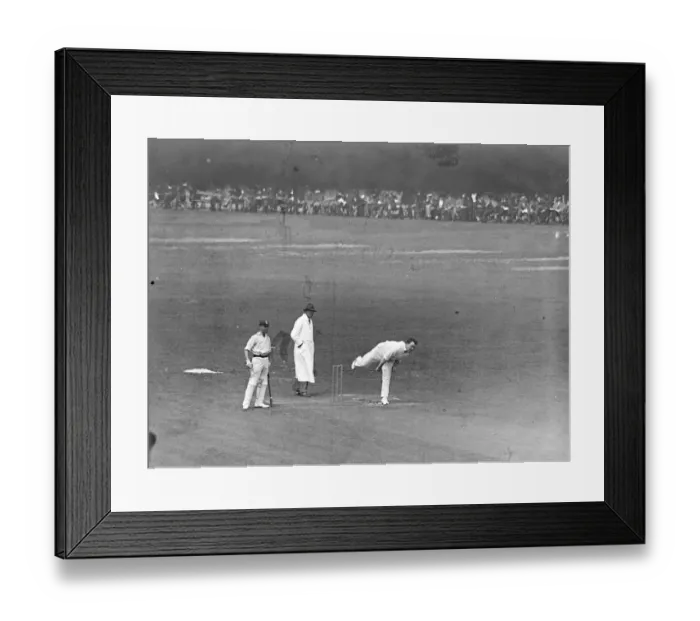 Framed Print : Surrey versus Lancashire at The Oval cricket ground. R Tyldesley ( Lancs ) bowling Framed Print : Surrey versus Lancashire at The Oval cricket ground. R Tyldesley ( Lancs ) bowling