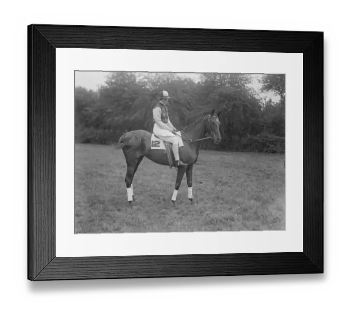 Framed Print : First horse race for ladies only, takes place at Chertsey bankholiday sports. Miss Framed Print : First horse race for ladies only, takes place at Chertsey bankholiday sports. Miss
