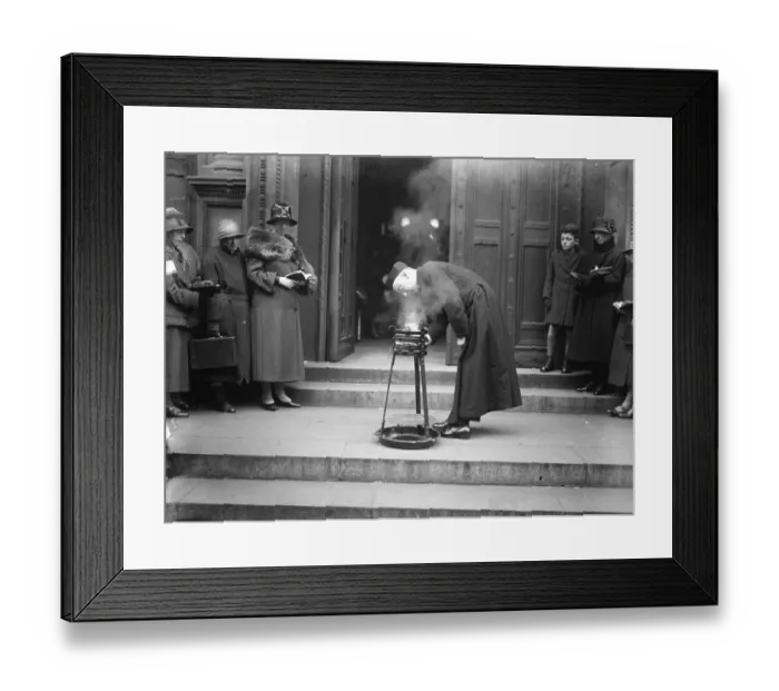 Framed Print : Lighting the holy fire at Westminster Cathedral. Kindling the fire on the steps of the cathedral Framed Print : Lighting the holy fire at Westminster Cathedral. Kindling the fire on the steps of the cathedral