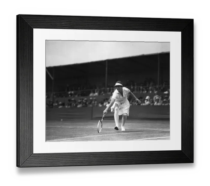Framed Print : Miss Helen Wills playing in her match at the Beckenham Tennis Tournament. 1927 Framed Print : Miss Helen Wills playing in her match at the Beckenham Tennis Tournament. 1927