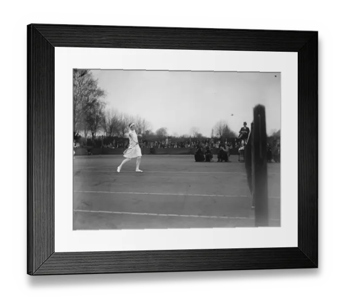 Framed Print : Surrey hard court tournament at Roehampton. Miss Lumley Ellis in play. 16 April 1927 Framed Print : Surrey hard court tournament at Roehampton. Miss Lumley Ellis in play. 16 April 1927