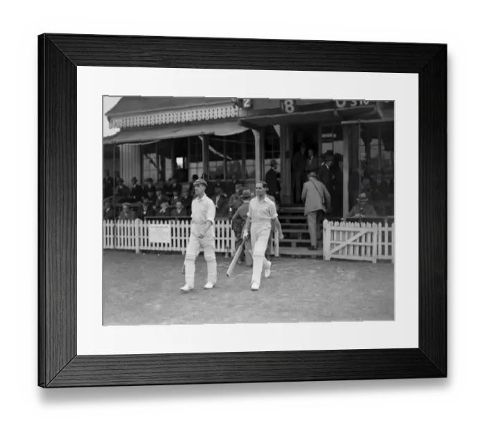 Framed Print : Cricket at Tonbridge, Kent versus Yorkshire Herbert Sutcliffe and Percy Holmes