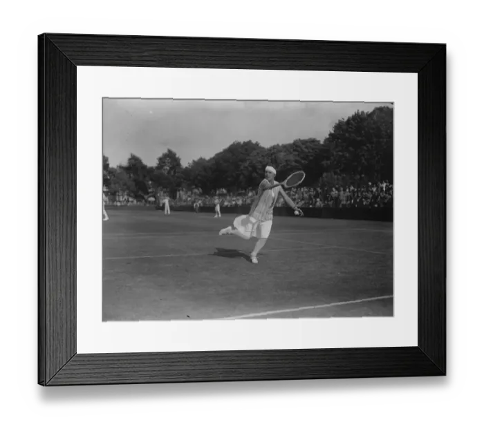 Framed Print : Reception to famous tennis stars at Roehampton club. Miss Bouman ( Holland ) in play Framed Print : Reception to famous tennis stars at Roehampton club. Miss Bouman ( Holland ) in play