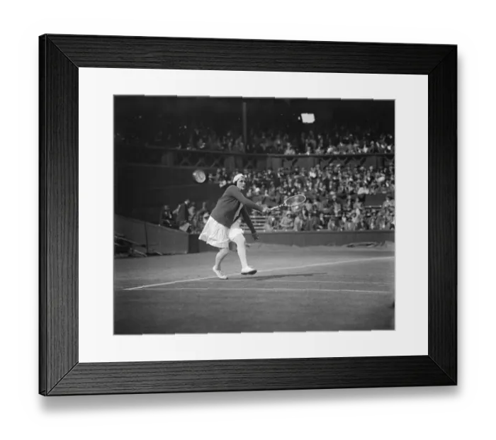 Framed Print : Lawn tennis at Wimbledon. Helen Jacobs in play 5 June 1929