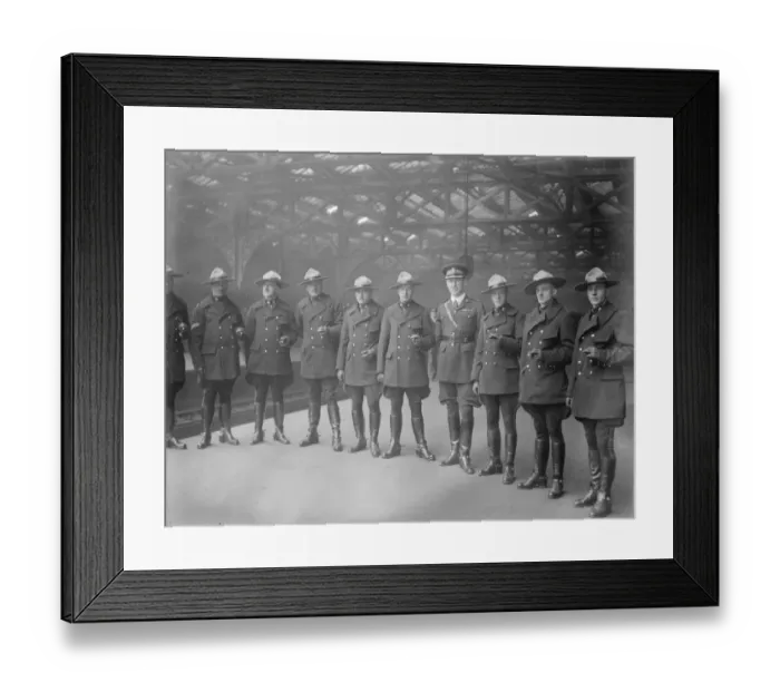 Framed Print : Canadian mounted police for Wembley. Inspector C H Smith ( centre ) and other members Framed Print : Canadian mounted police for Wembley. Inspector C H Smith ( centre ) and other members