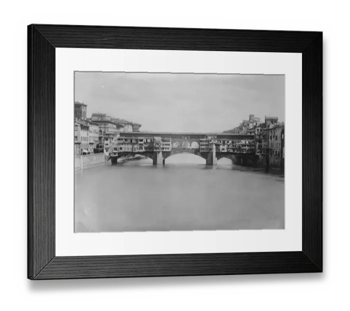 Framed Print : Quaint Bridge Princess Mary Admired Quaint Ponte Vecchio at Florence in Italy