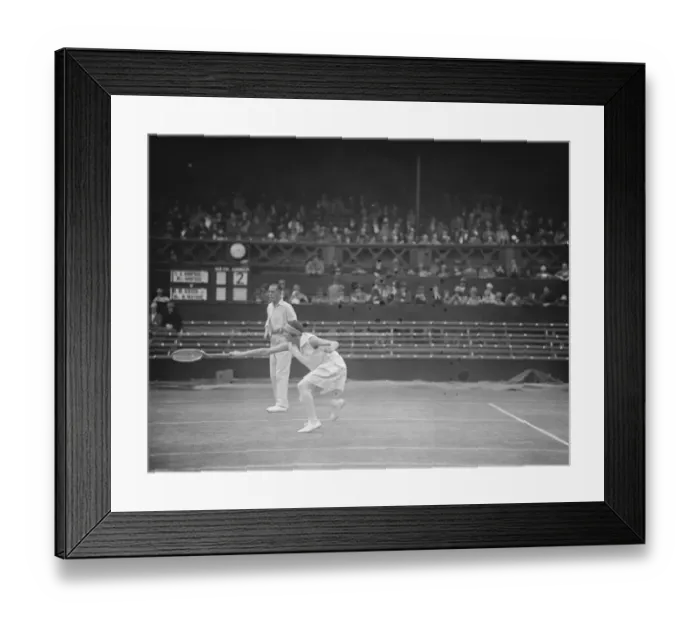 Framed Print : Lawn tennis at Wimbledon. Mr and Mrs L A Godfree in play. 5 July 1927 Framed Print : Lawn tennis at Wimbledon. Mr and Mrs L A Godfree in play. 5 July 1927