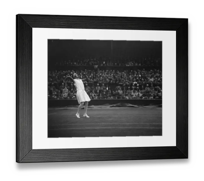 Framed Print : Tennis at Wimbledon. Miss Heine in play. 1 July 1929 Framed Print : Tennis at Wimbledon. Miss Heine in play. 1 July 1929