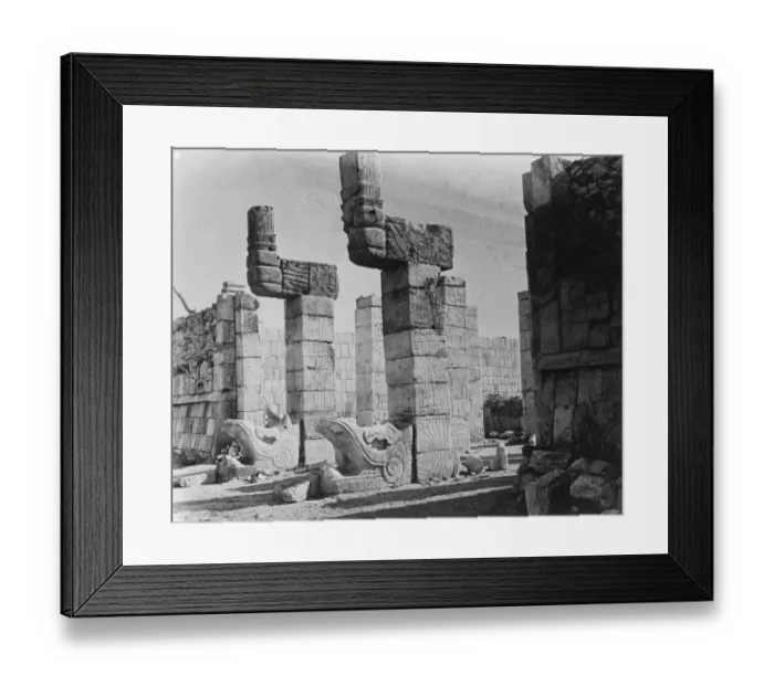 Framed Print : Facade of Temple of the Warriors. 26 April 1926