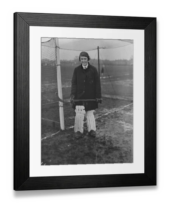 Framed Print : Womens Hockey at Merton Abbey. Miss Winifred Brown ( of Leicester ), captain Framed Print : Womens Hockey at Merton Abbey. Miss Winifred Brown ( of Leicester ), captain