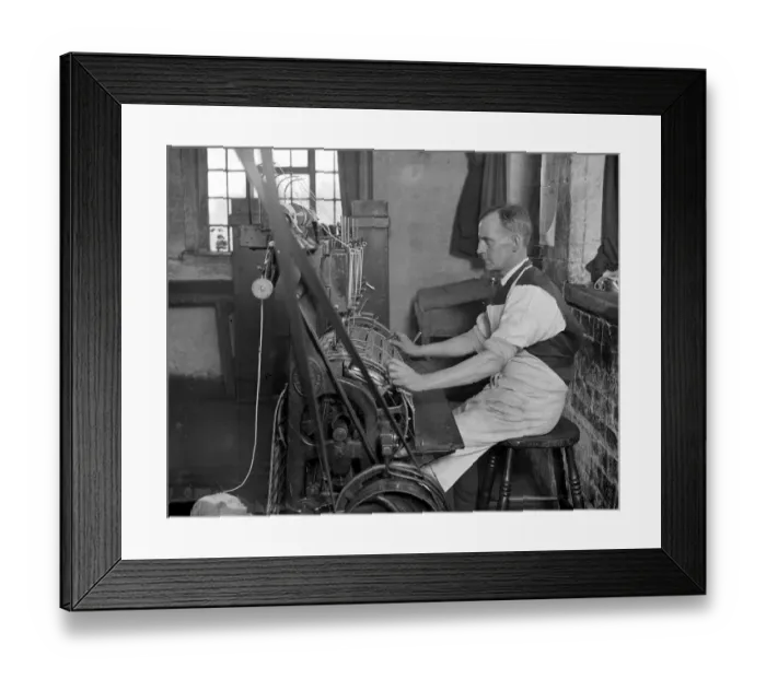 Framed Print : Lace making at messrs William Bridgett and Sons Ltd, Lenton, Nottingham. Lacing Framed Print : Lace making at messrs William Bridgett and Sons Ltd, Lenton, Nottingham. Lacing