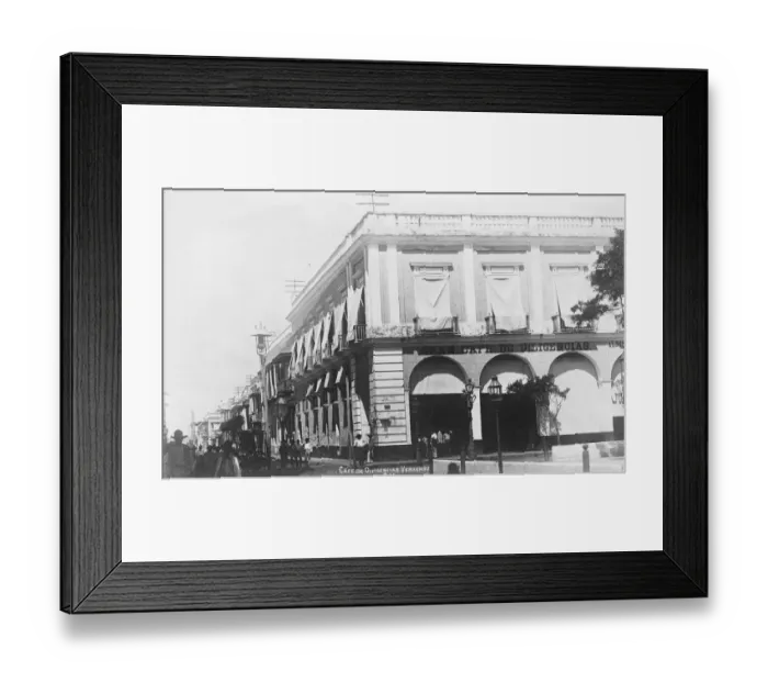 Framed Print : Veracruz of Mexico Cafe de diligencias, at the corner of one of the principal buisness streets Framed Print : Veracruz of Mexico Cafe de diligencias, at the corner of one of the principal buisness streets