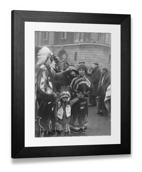 Framed Print : Original caption: Arrival of Red Indians in London. To appear at Olympia Circus Framed Print : Original caption: Arrival of Red Indians in London. To appear at Olympia Circus