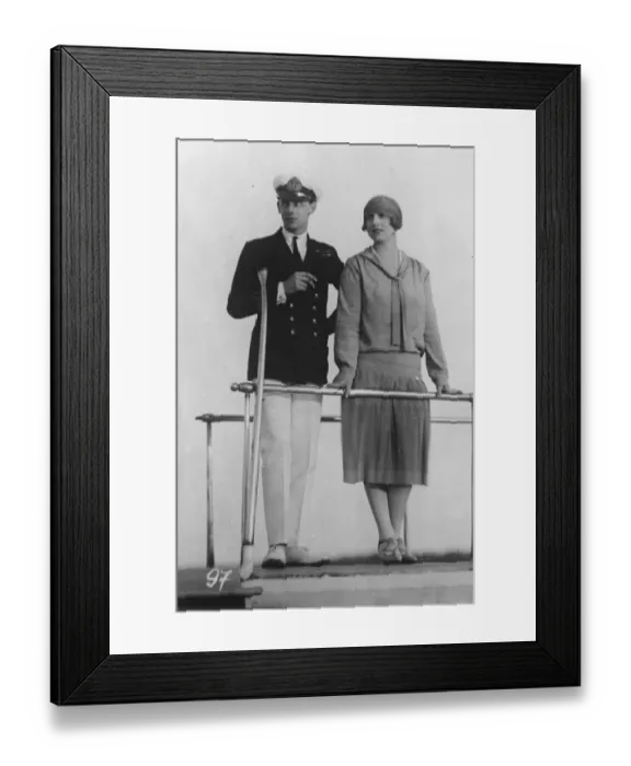 Framed Print : Royalty on the Blue Danube. Prince Nicholas and Crown Princess of Romania photographed Framed Print : Royalty on the Blue Danube. Prince Nicholas and Crown Princess of Romania photographed