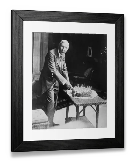 Framed Print : Worlds richest man, John D Rockefeller cutting his birthday cake. 18 July 1929 Framed Print : Worlds richest man, John D Rockefeller cutting his birthday cake. 18 July 1929