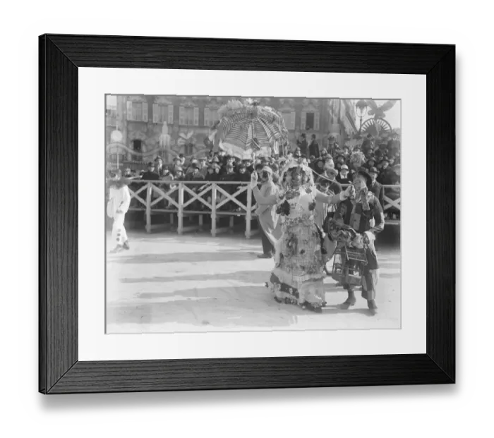 Framed Print : King Carnival at Nice. Revellers on foot. 26 February 1924 Framed Print : King Carnival at Nice. Revellers on foot. 26 February 1924