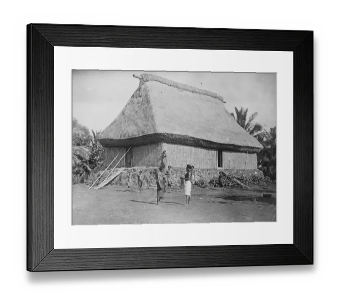 Framed Print : Duke and Duchess of Yorks tour, to visit Suva, Fiji Islands. A chiefs house Framed Print : Duke and Duchess of Yorks tour, to visit Suva, Fiji Islands. A chiefs house