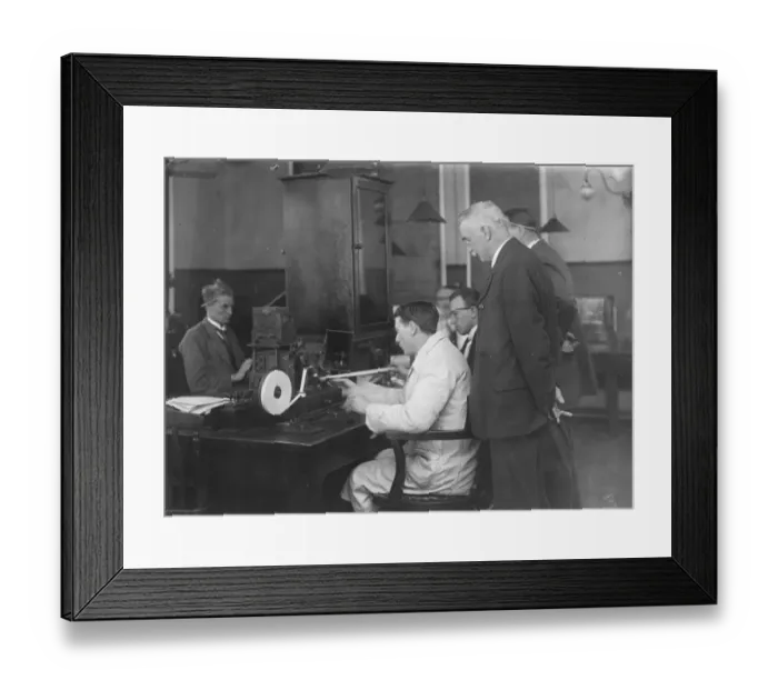 Framed Print : Western Union cable station. West of England. Western Union operators at work. 1921 Framed Print : Western Union cable station. West of England. Western Union operators at work. 1921